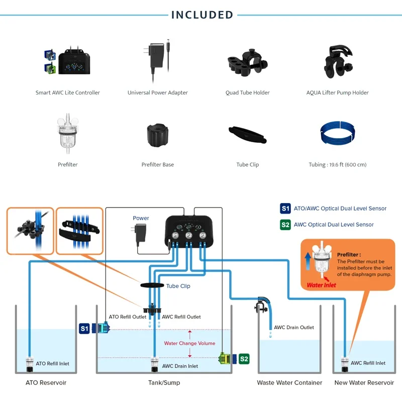 AutoAQUA-Automatic Water Change Pump, Smart AWC Lite SAWC-470D, IIntegrate Design, Ultra-HighPerformance