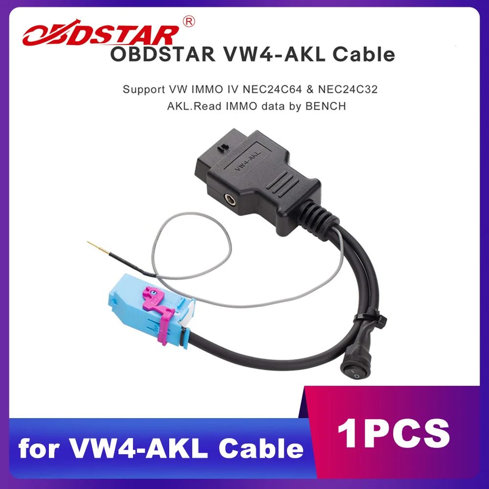 

OBDSTAR for VW4-AKL Cable For VW IMMO IV NEC24C64 and NEC24C32 All Keys Lost Work with X300 Classic G3/ X300 DP Plus/ X300 Pro4