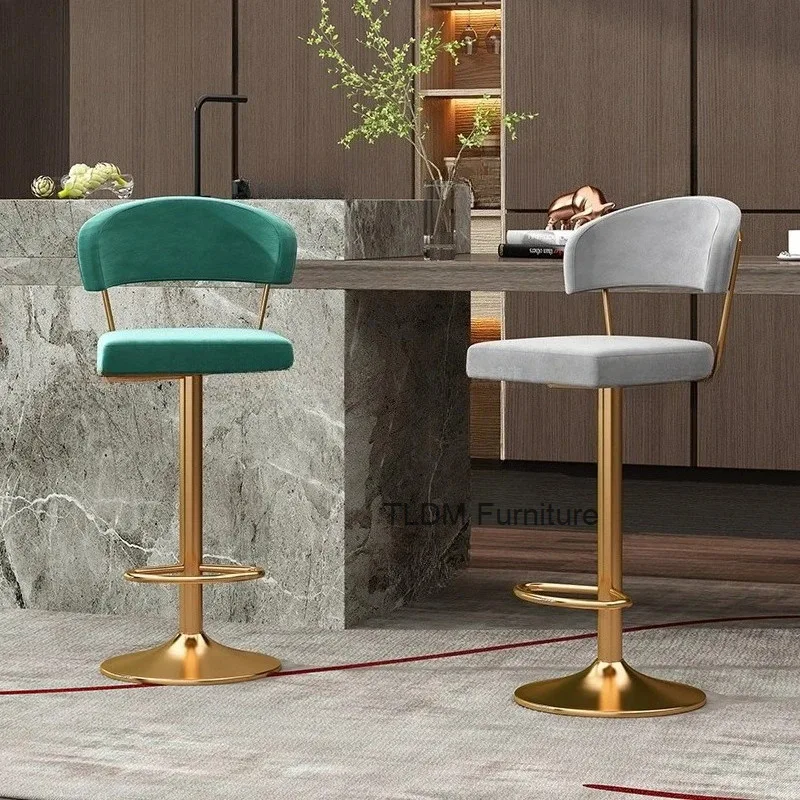 

Bar Chair Rotary Lifting Home Modern Simple Bar Front Desk Seat Wrought Stool Living Room Furniture