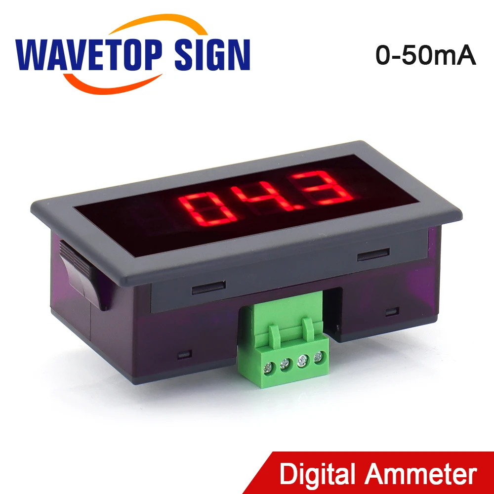 SignkoRay 50mA LED Digital Ammeter DC 0-50mA Analog Amp Panel Meter Current for CO2 Laser Engraving Cutting Machine