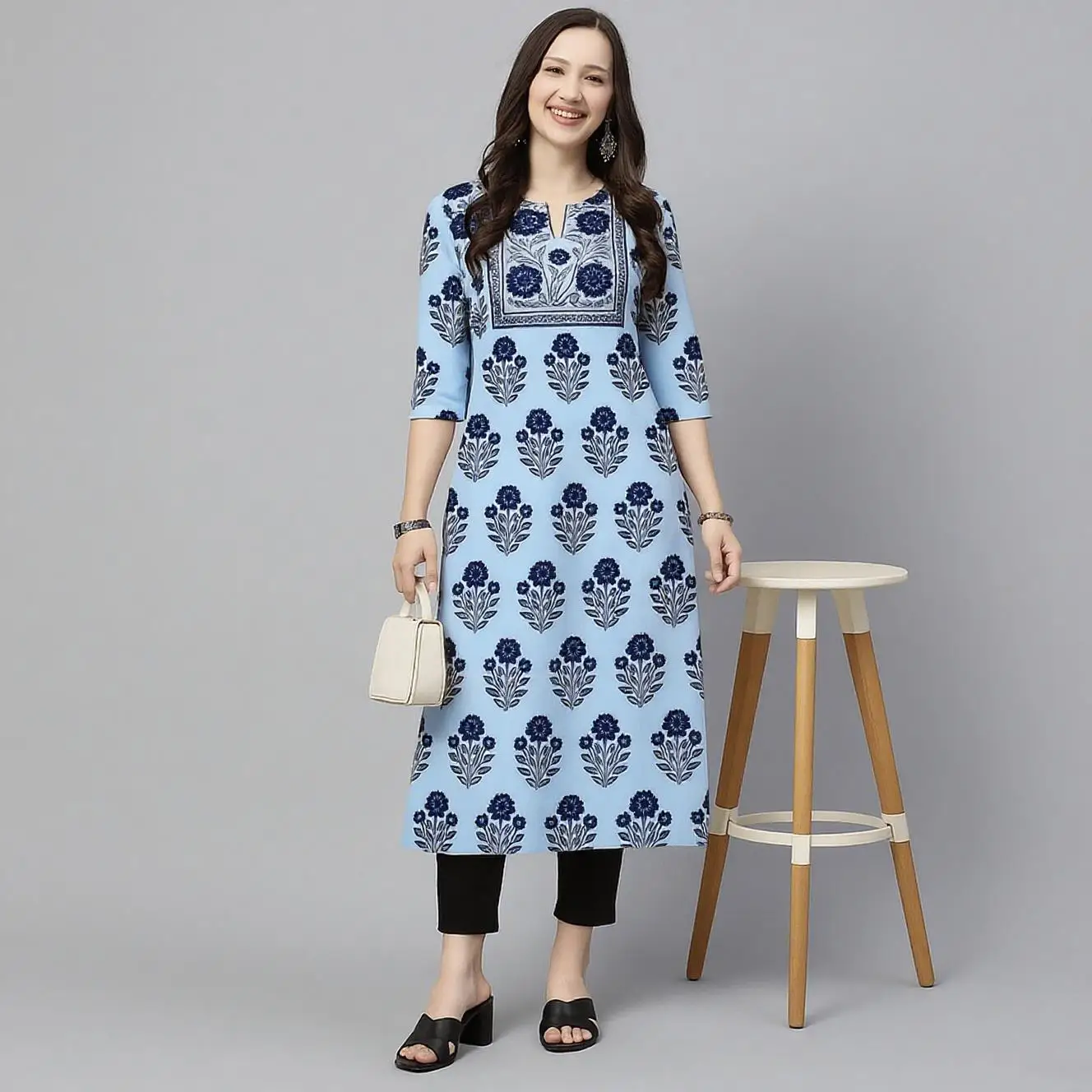 Muslim Kurtta 2026 Women's Casual Fashion Dress National style Straight Tube Casual Ethnic Red Flower Kaftan Moroccan Women