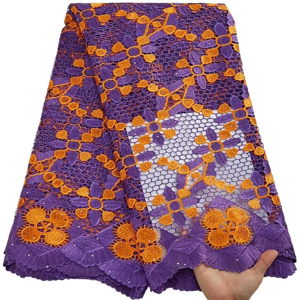 Guipure Cord Lace Fabric 2024 High Quality African Nigeria Lace Fabric Wedding Party For Women Wedding Elegant Party DressTY3282