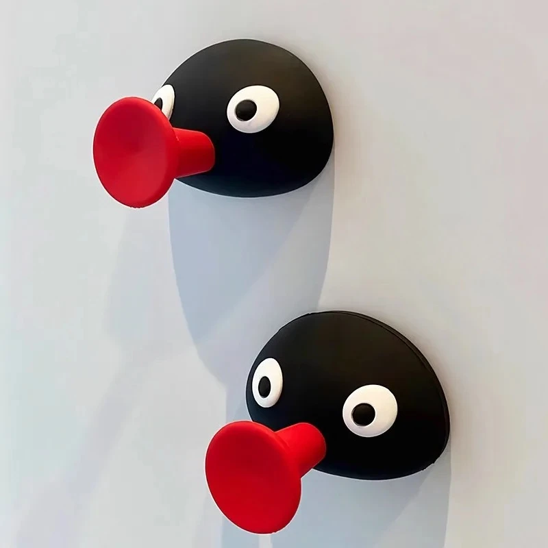 Cartoon Pingu Hook, Cute Penguin Adhesive Hook For Bathroom Towel, Bedroom Storage & Refrigerator Wall Decor, Holiday Gift