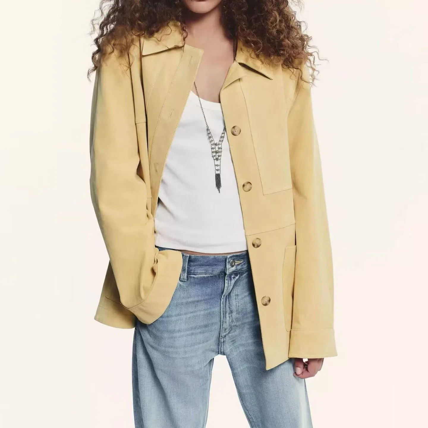 Faionable anti-pele couro jaet feminino outono novo sle versátil pessoal uso diário z commute sle longo sve