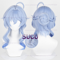 Ganyu Cosplay Wig Lantern Rite Skin Twilight Blossom Ganyu Wig 45cm Blue Gradient Gan Yu Anime Wigs Heat Resistant Hair