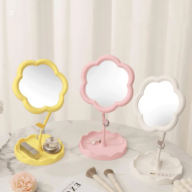 デスクトップひまわり化粧鏡クリエイティブ寮デスクトップ高価値寝室ミラー家の装飾ミラー 2 サイズ