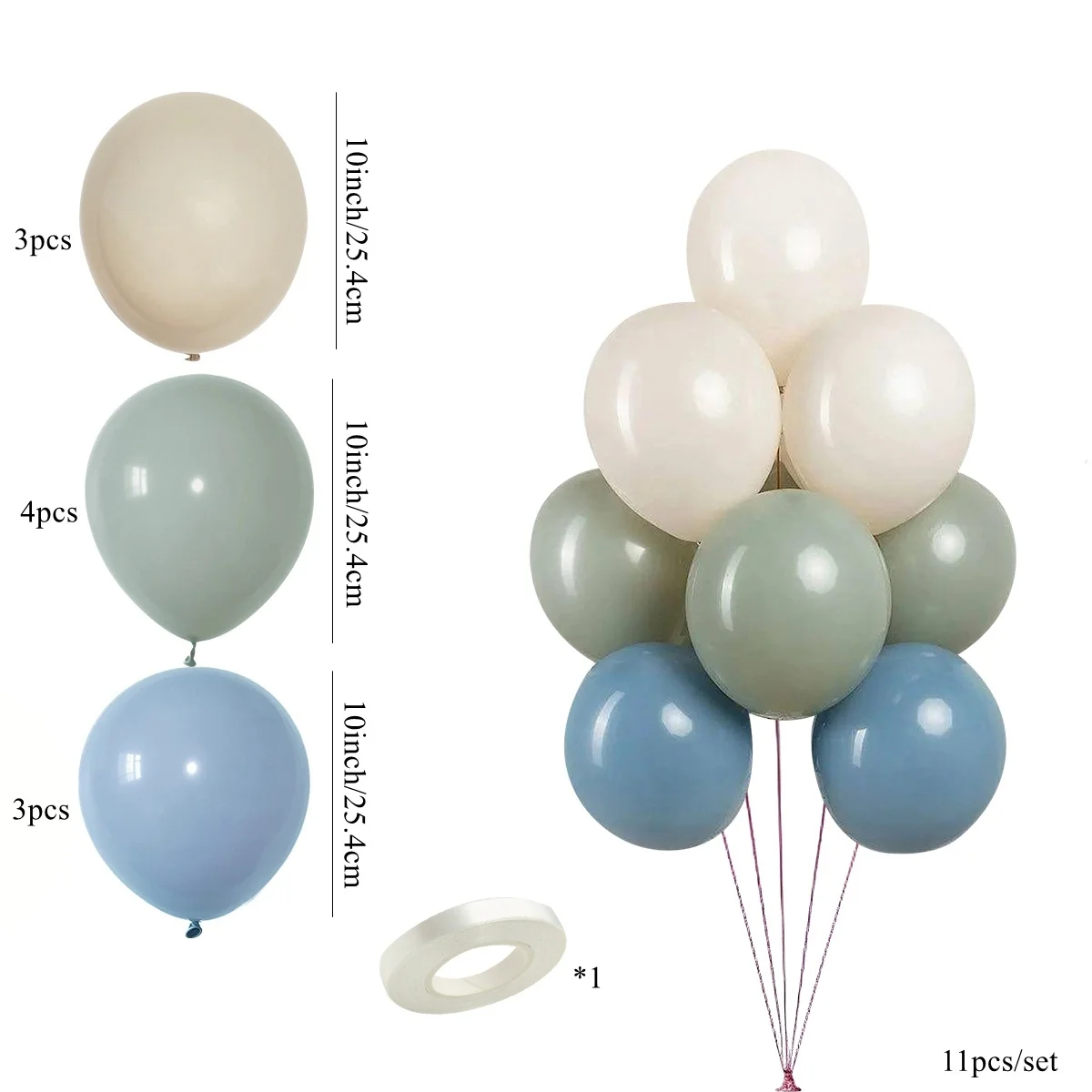 Vintage Blue Green Latex Balloon Set 32inch Foil Number Balloon For Kids Adults Happy Birthday Anniversary Party Decorations