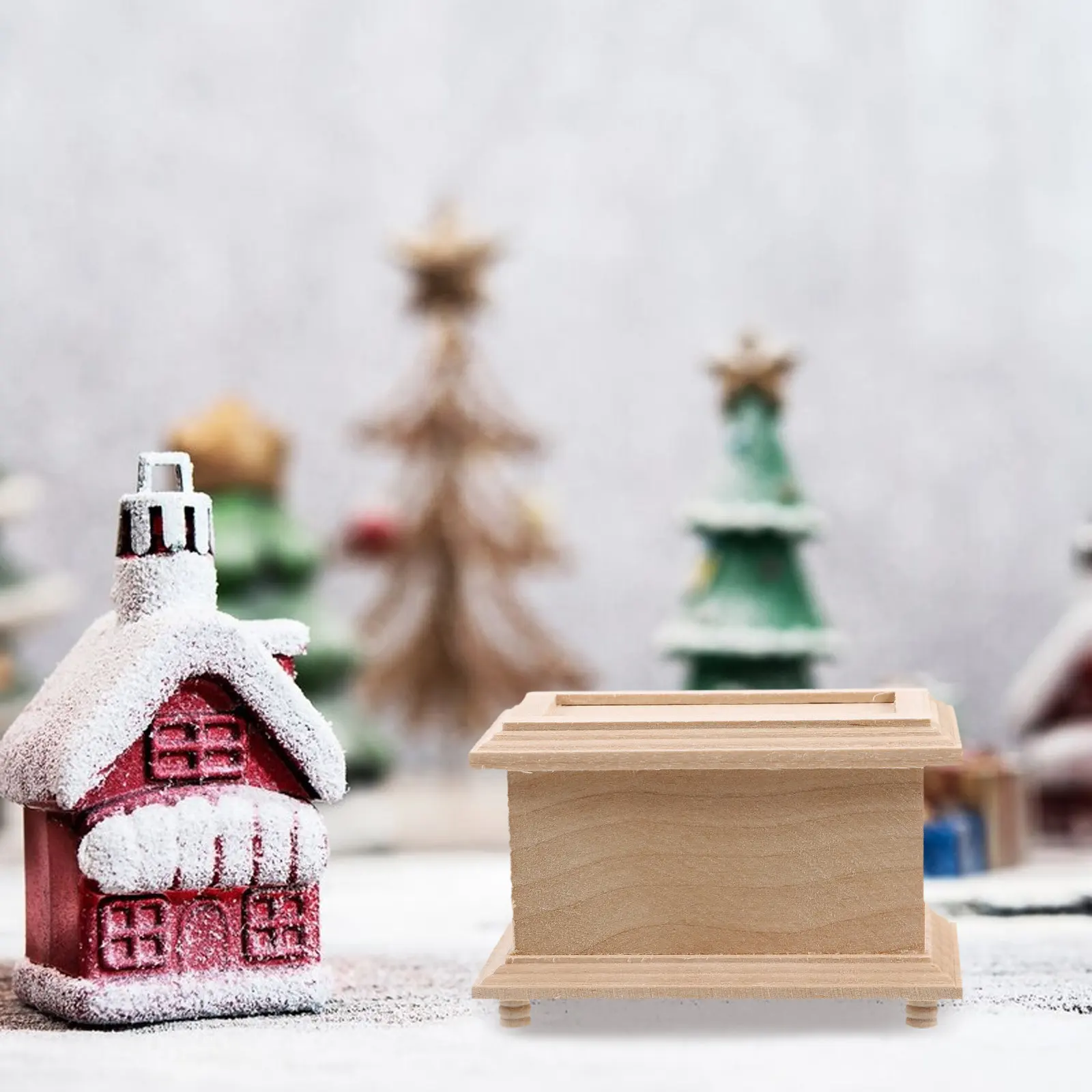 

Миниатюрный деревянный сундук-оттоманка ручной работы в масштабе 1:12 для кукольного домика, спальни, гостиной, декора мини-дома