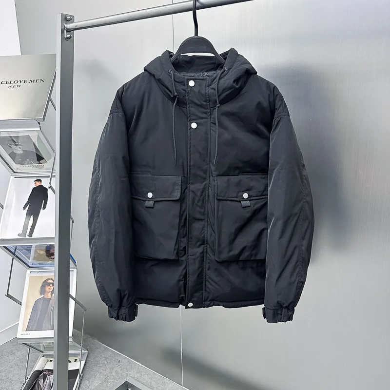 

Faionable Thiened Cotton Jaet Hooded Youth Workwear Casual Autumn Winter Men's Clothing Trendy American Sle Coat