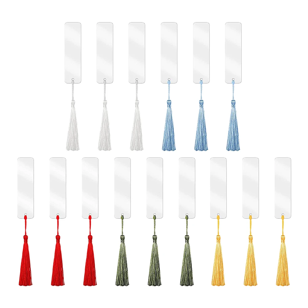 

15Pcs Tassel Sublimation Blank Bookmarks Hole DIY Heat Transfer Craft Art Decor Student Gifts Sublimation Blanks