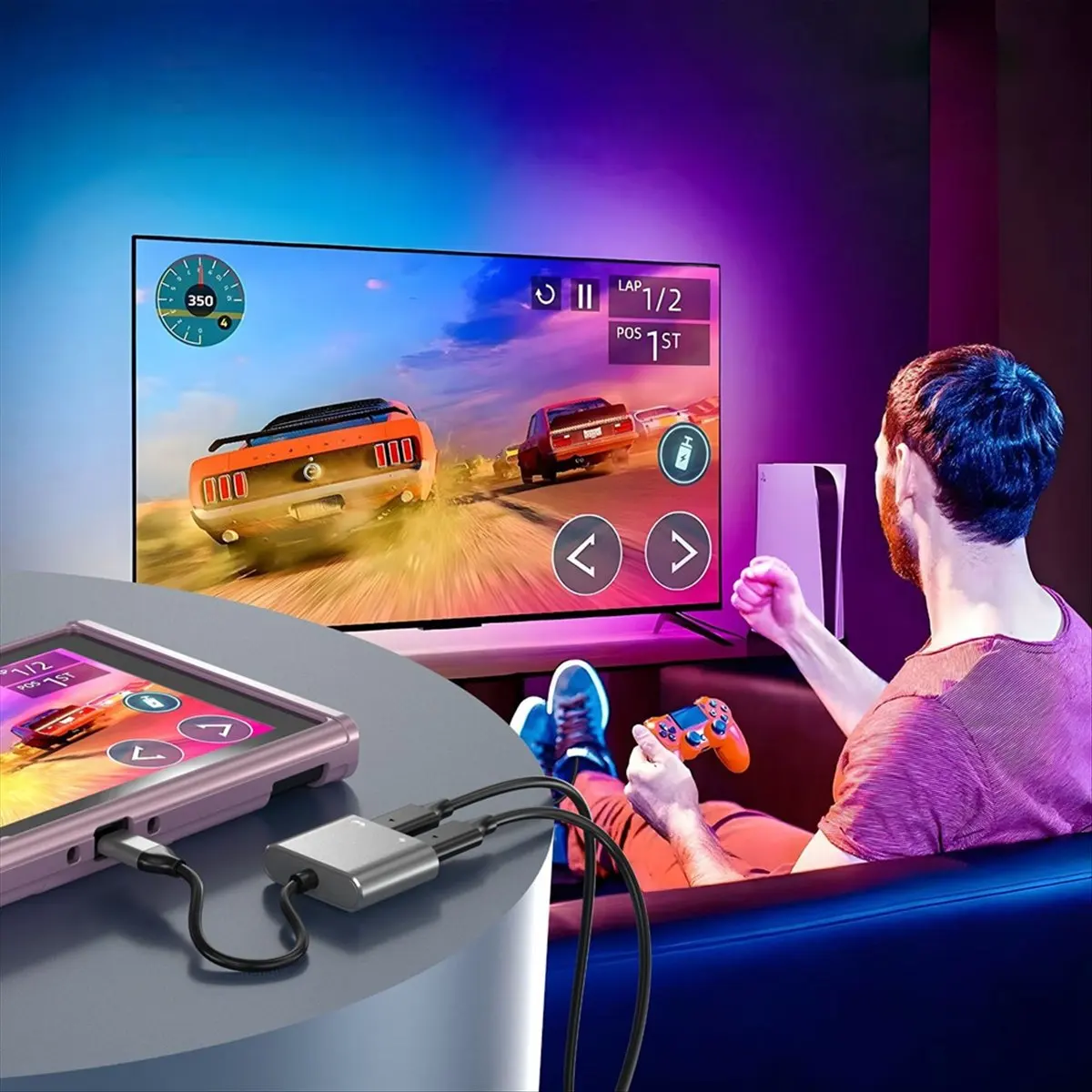 ABGN USB C to AR Glasses Docking Hubs Type C AR Glasses Charging Adapter for AIR/2 Glasses 100W Fast Charging