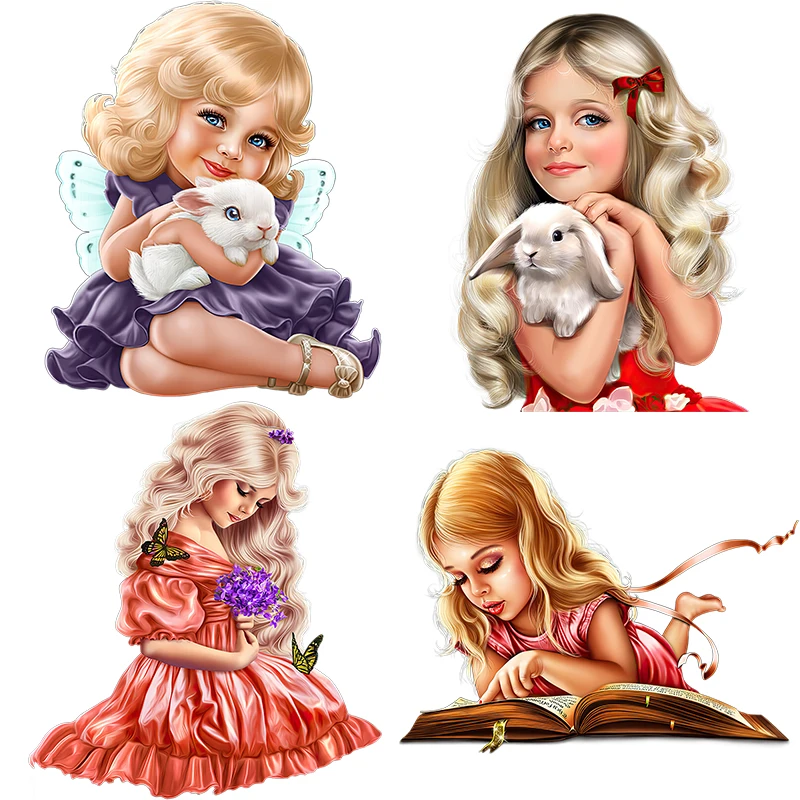 Three Ratels CF301 elegant nostalgic angel girls sticker room decoration wall Concealer self-adhesive
