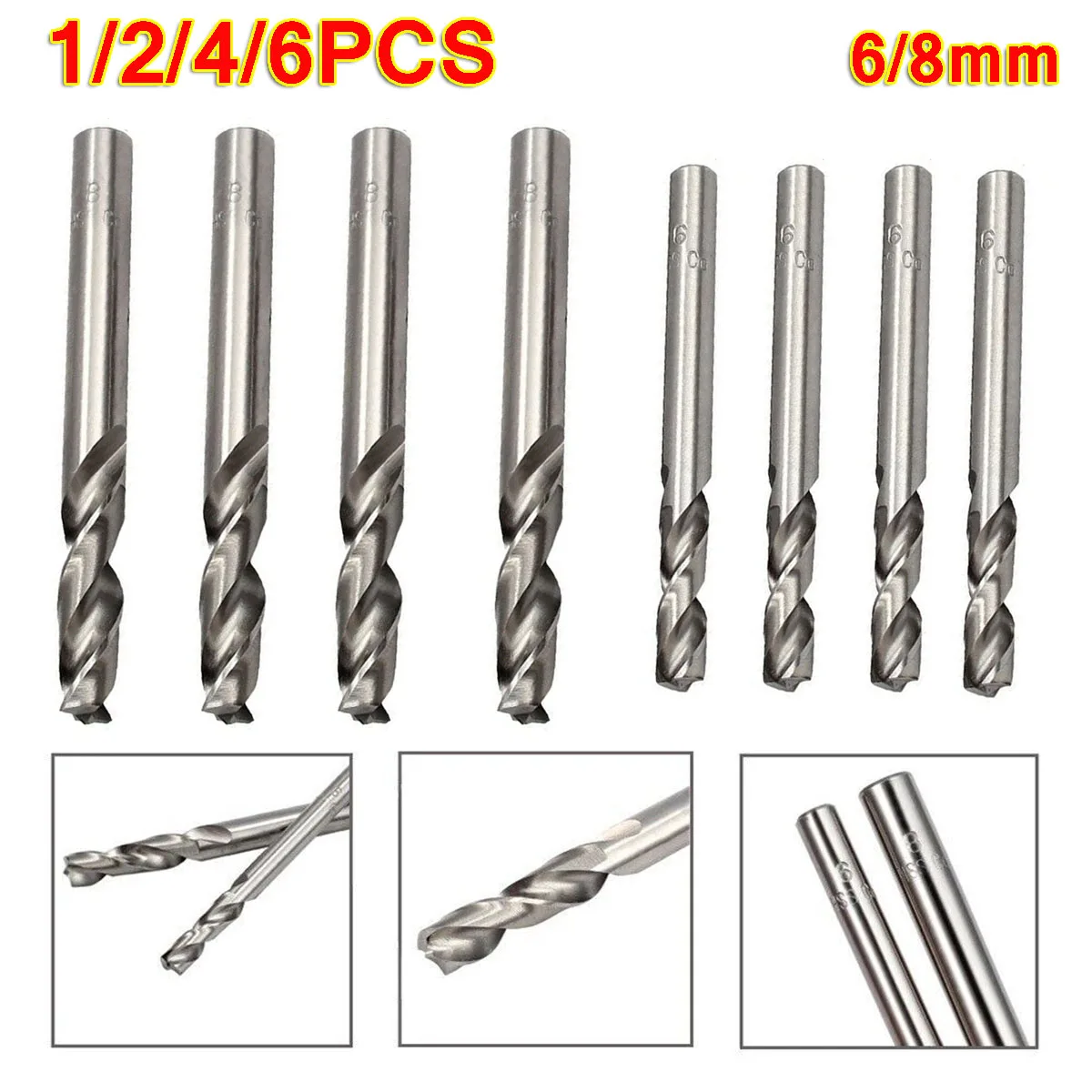 

1/2/4/6Pcs HSS CO Spot Weld Drill Bits 6mm 8mm Remover Cutter Cobalt Tip Tools Spot Welding Removing Drill For Car Maintenance