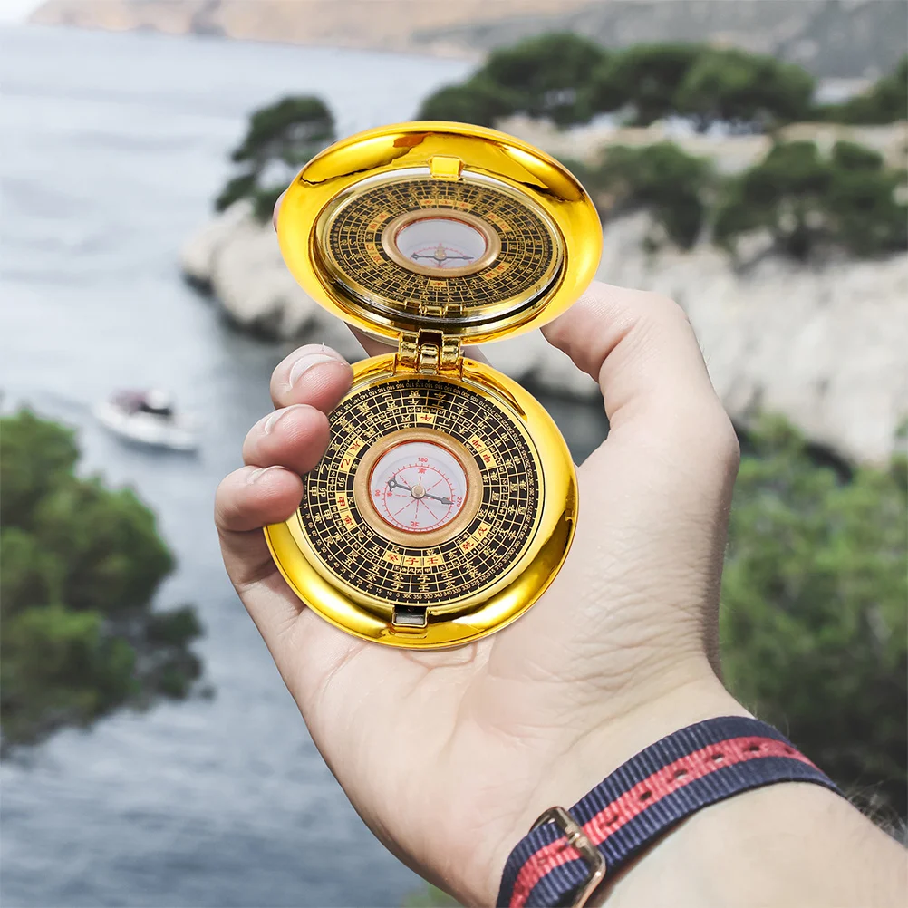 

1pc Feng Shui Pan Compass Pocket Mini Round Waterproof For Outdoor Camping Hiking Survival Navigation Tool Plastic Mirror