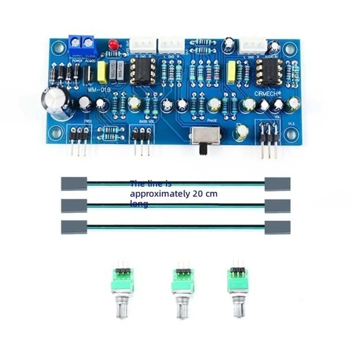 -059 Single-Supply 2.1-Channel Subwoofer Low-Pass Filter Board with Frequency, Volume, and Phase Controls