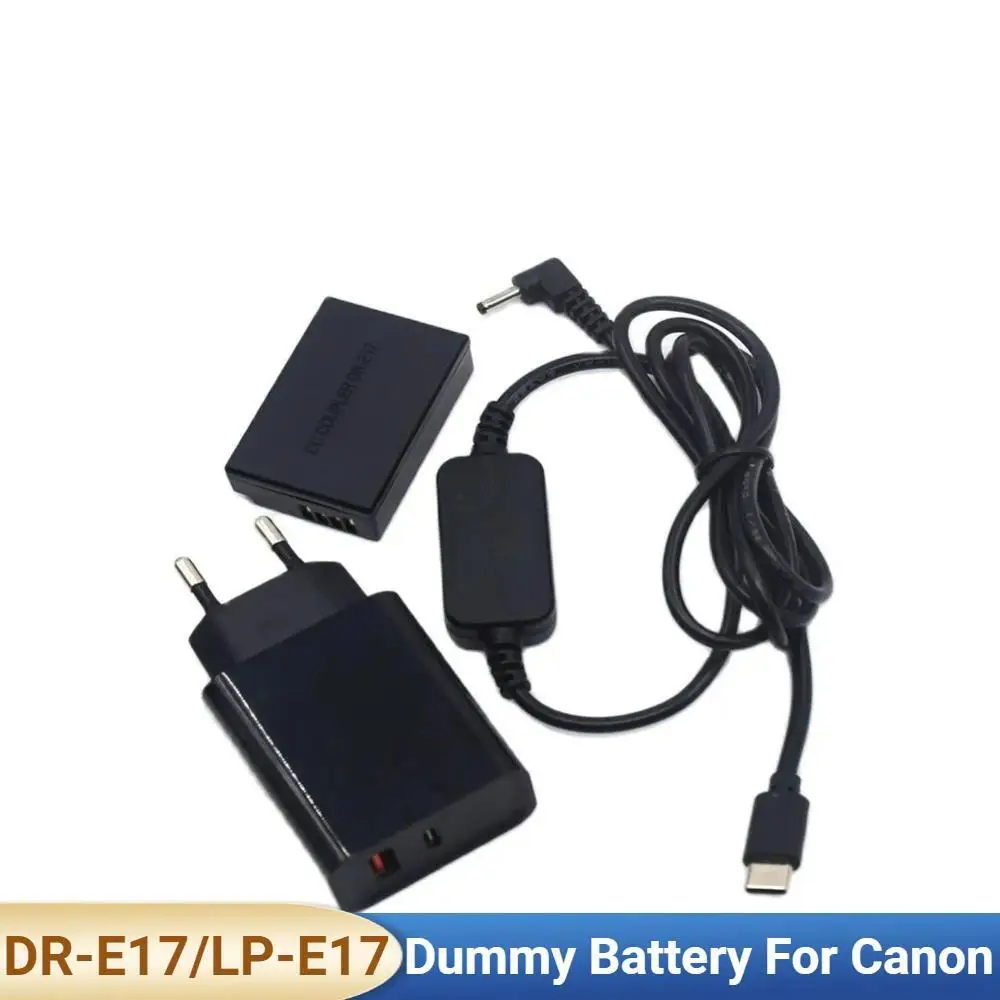 

PD Charger+USB Type-C Cable+DR-E17 DC Coupler LP-E17 Dummy Battery For Canon EOS M3 M5 M6 EOS-M6 Mark II Cameras