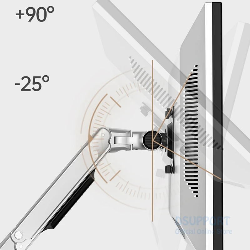 Wall Mount Aluminum Alloy V6 Mechanical Spring Arm Full Motion Monitor Mount with 10kg Load Capacity VESA 75x75/100x100mm Stock