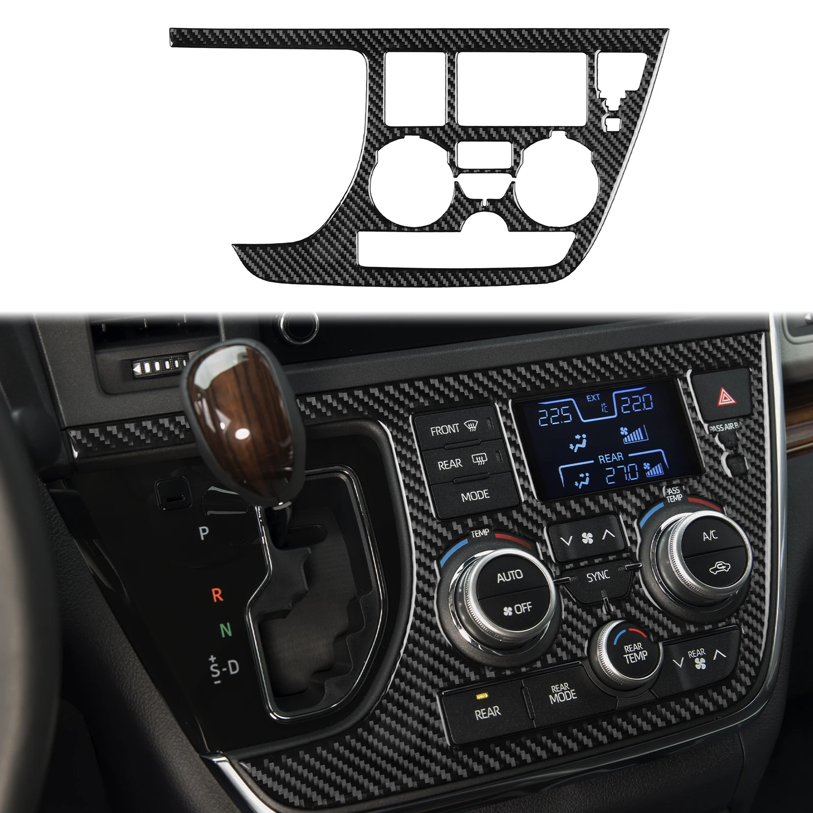 For Toyota Sienna 2015 2016 2017 2018 2019 2020 Carbon Fiber Gear Panel Set Car Interiors Accessories Decoration Stickers view 6