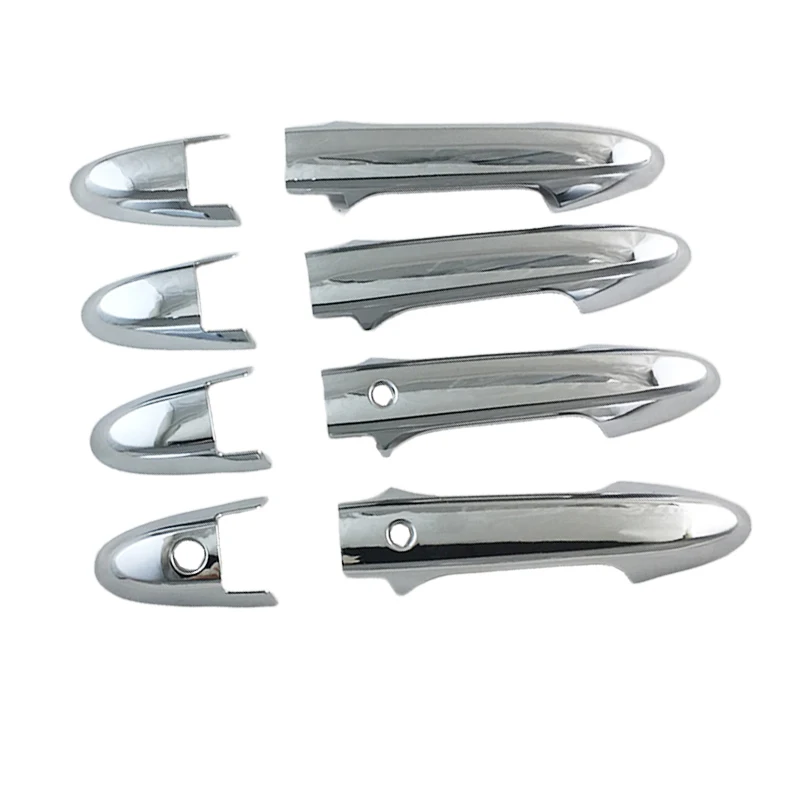 ملصقات السيارات الكروم الفضة ألياف الكربون غطاء مقبض الباب لهوندا سيتي 2014 2015 2016 2017 2018 2019 2020 #4