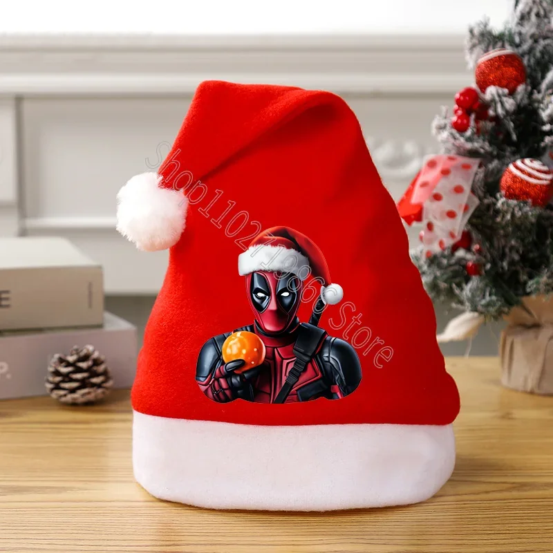 Deadpool & wolverine natal papai noel chapéus marvels festa de ano novo decoração para casa enfeites de natal filme personagem imprime decorações