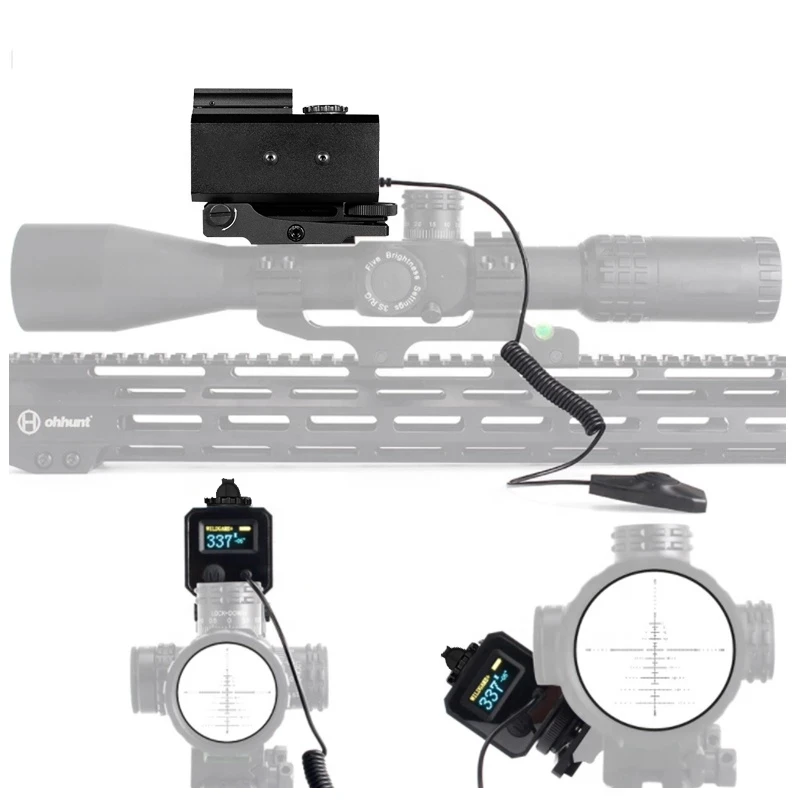 Caza Mini telemetro laser cannocchiale con punto rosso 1200M multifunzione tattico telemetro laser da caccia per mirino della pistola