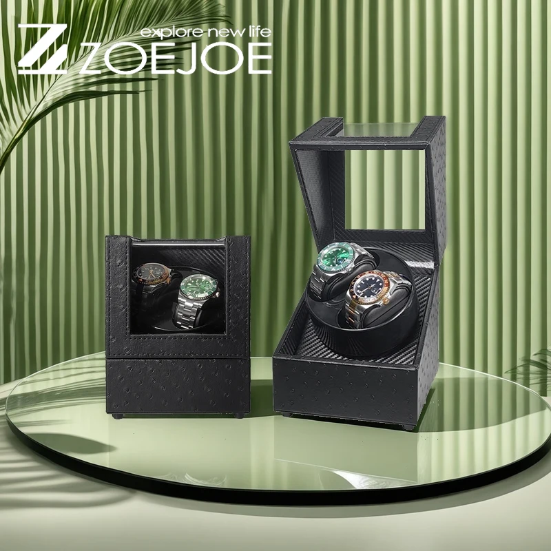 

ZOEJOE Automatic Watch Winder 2 Slots USB Cable Power Watch Winders Best Gift For Men Women 3 Modes Sliently Operation Watch Box
