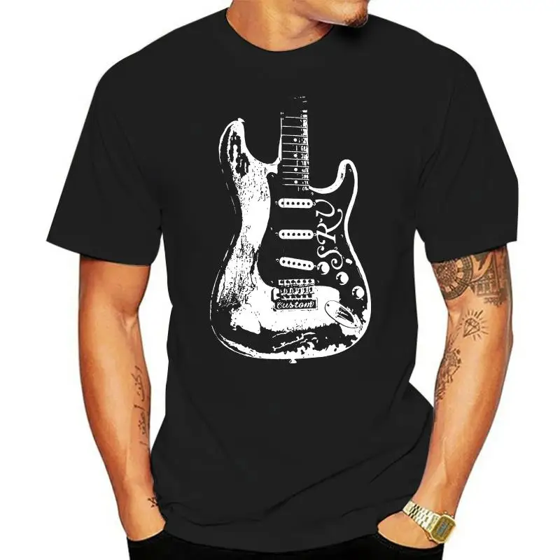 Music T-Shirts Men Guitar Legend Tops with Stevie Ray Vaughan Print T Shirt Big Yards Adult