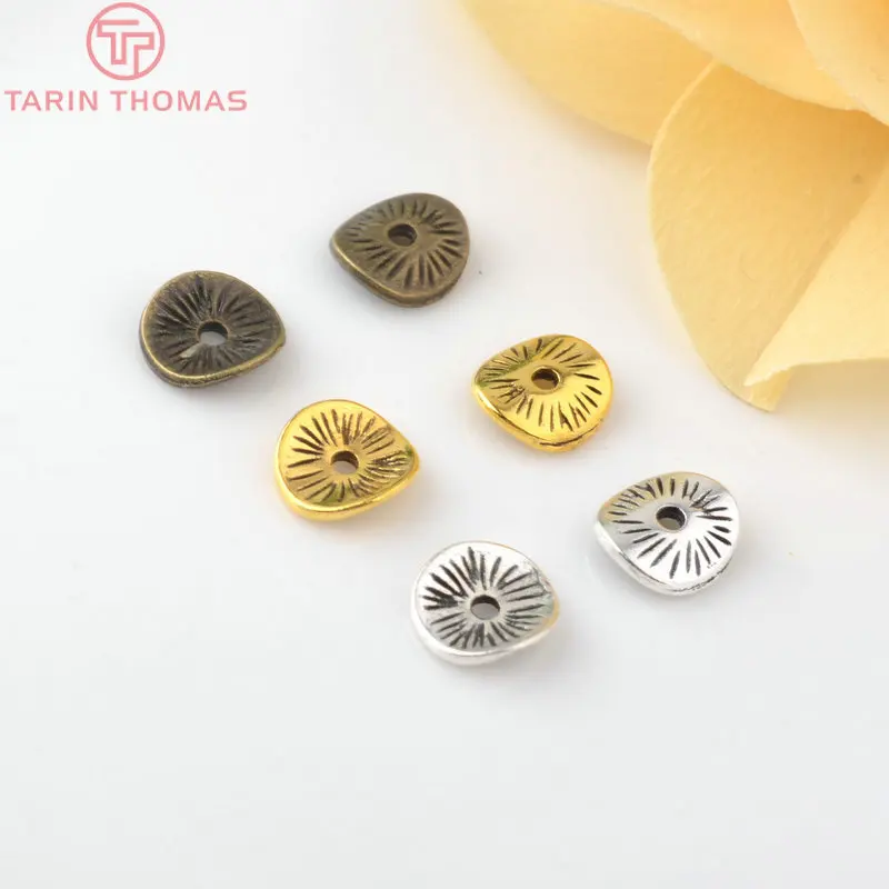 (3845) 30 SZTUK 9x8MM Stop cynkowy Antyczny brąz Okrągłe koraliki dystansowe Diy Biżuteria Akcesoria Hurtownia