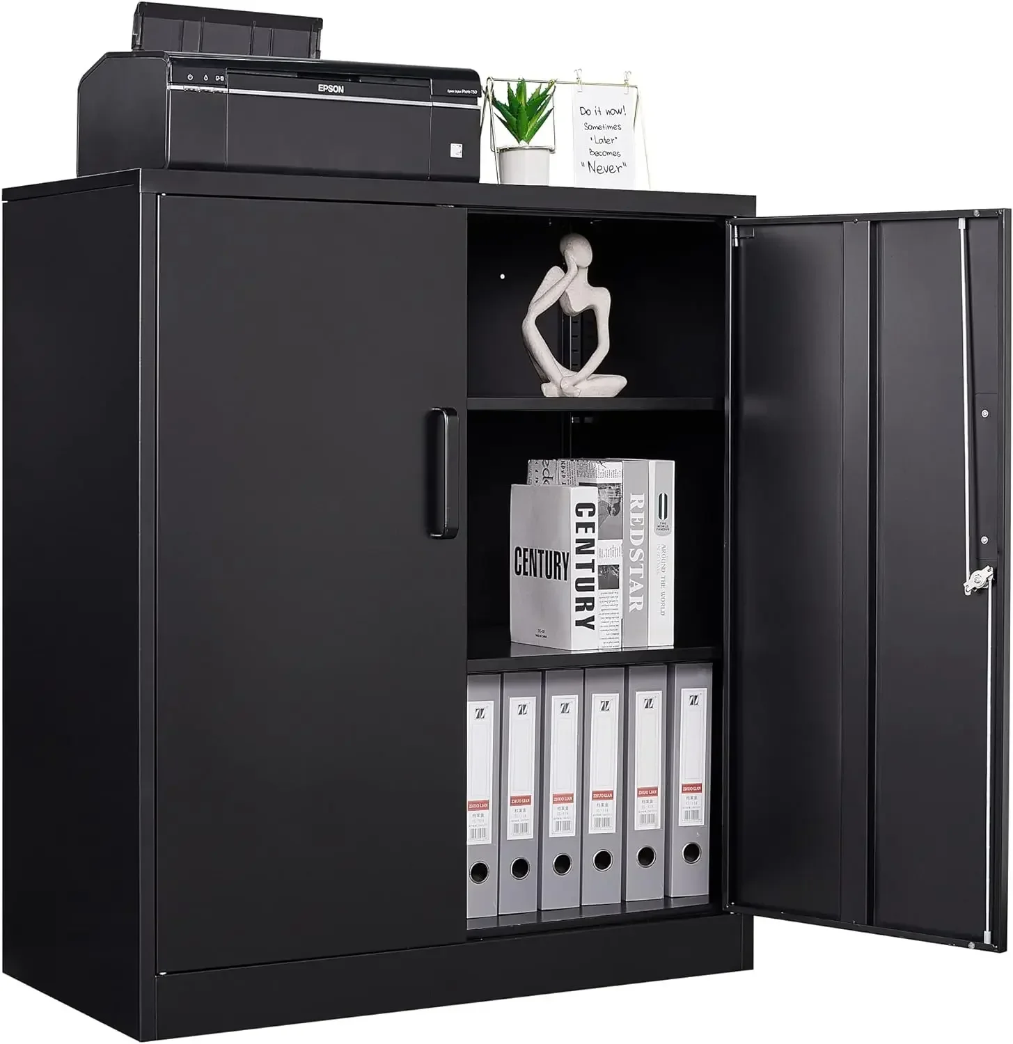 #For Metal Storage Cabinets with Lock, Small Locker Steel Cabinets, Adjustable Shelves 2 Doors for Home,Office, Warehouse&