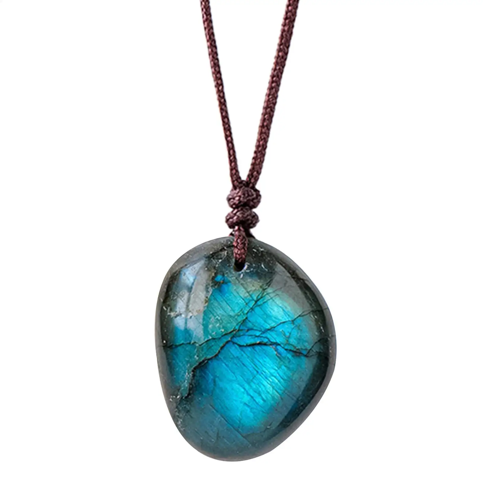 Spiritual Labradorite Necklace Natural Healing Stone Pendant Regular Handmade teardrop shape Healing Crystal Necklace gifts