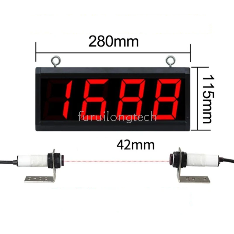 3-inch 4-bit Infrared Induction Counter Conveyor Belt Assembly Line Counting Industrial Large Screen Digital Display Counter