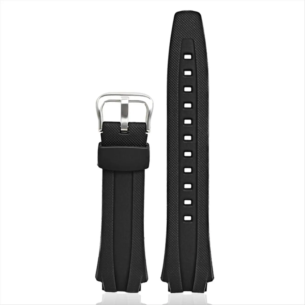 HITL 17mm Watch Band for AQ-160W AQ-163W Watches Black TPU Strap Accessories 17MM Special Interface Straps Replace B