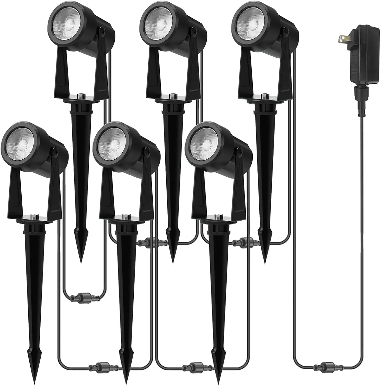 Banord Outdoor Landscape Lighting, 4-6 Pack Outdoor Spot Lights, Low Voltage LED with Transformer for Yard, Lawn, Garden