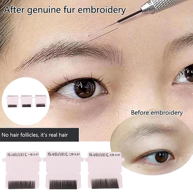 2 Bags Authentic Real Eyebrow Tattoo Practice Native Cloned Eyebrow Hair Without Hair Follicles For Beginners Practice