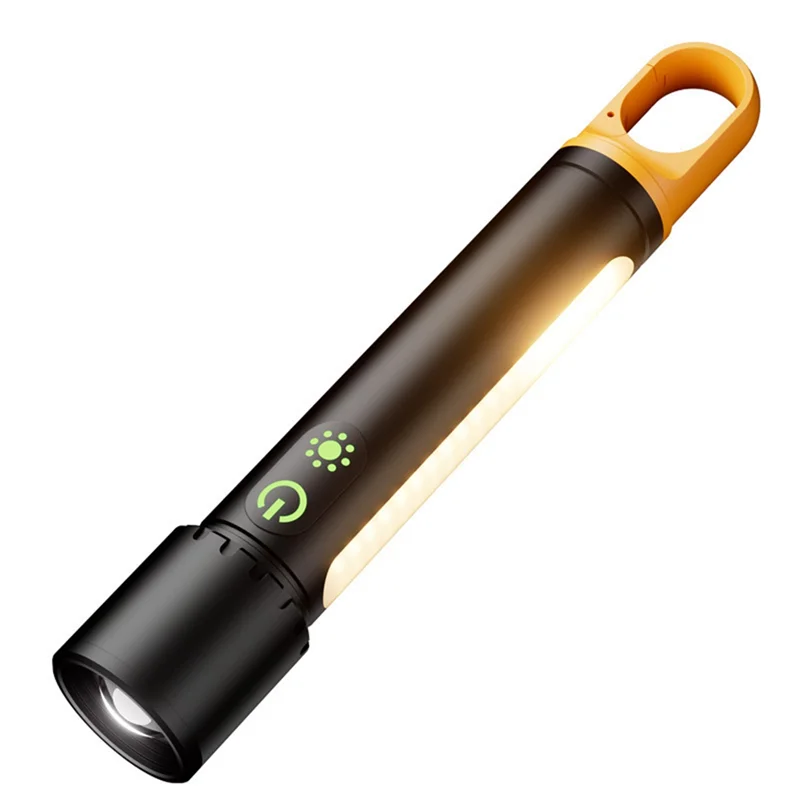 【Must-Haves】Zoom Flashlight 3500Mah Battery Type-C Charging With Side Light Multifunctional Strong Light Camping
