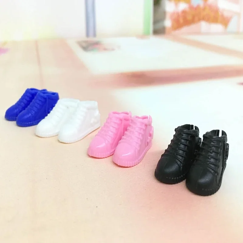 4 Pairs 1/6 Doll's Shoes for 30cm Bjd Doll Flat Football Style Casual Shoes Dress Up Girl Toys Play House Dolls Accessories