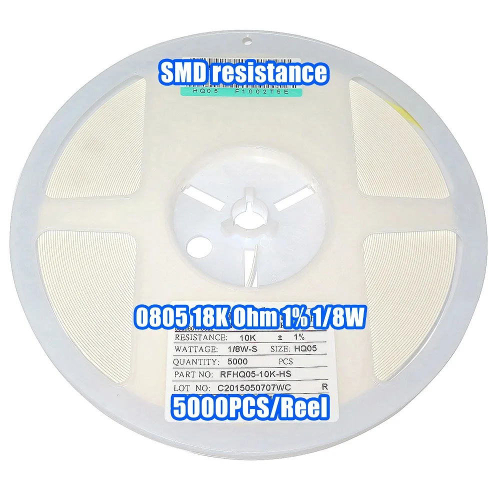 1 Reel 0805 18k 18K Ohm 1% 1/8W SMD Resistance 5000PCS/Reel