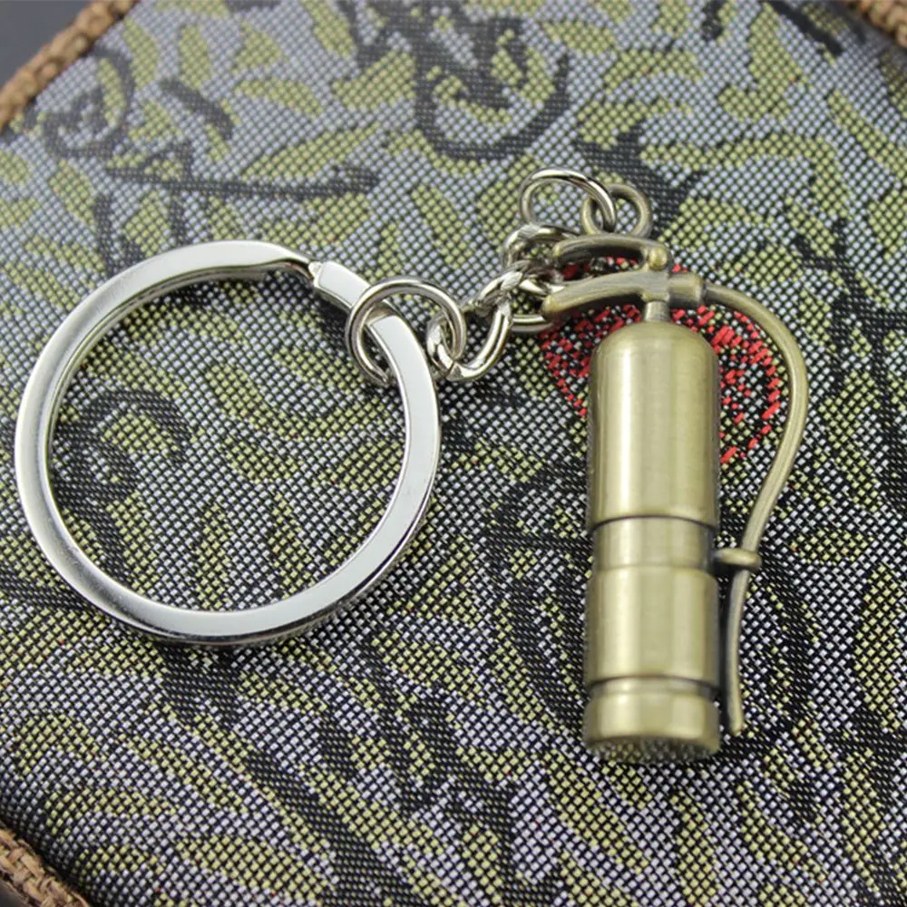 Cool Good Exquisite Gift Hot Metal Brown Buckle Car 1PC Fire Extinguisher Shape Key Ring Keychain Alloy