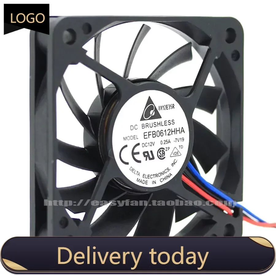 

Delta EFB0612HHA 6010 60MM 60x60x10MM Computer case fan Graphics card Cooling fan 12V 0.25A with 3pin 4pin PWM