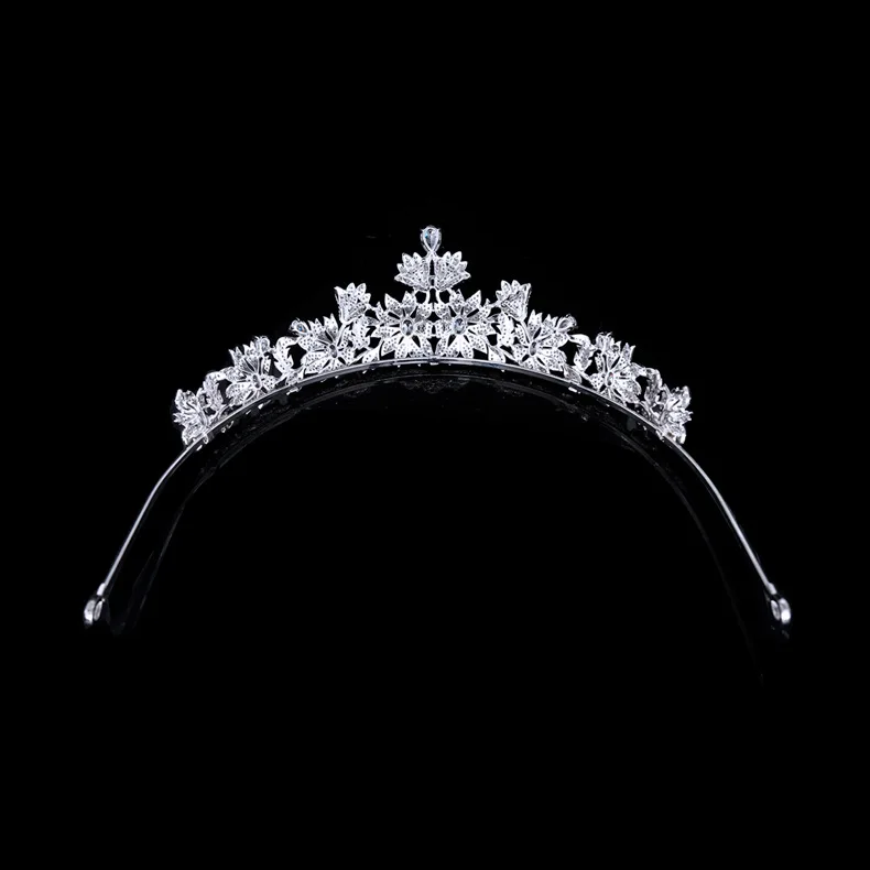 Dazzling Heart Stereo Flower Crown Women's Tiara Dress Decoration Light Luxury Jewelry Suitable for Wedding Holiday Gifts H-62