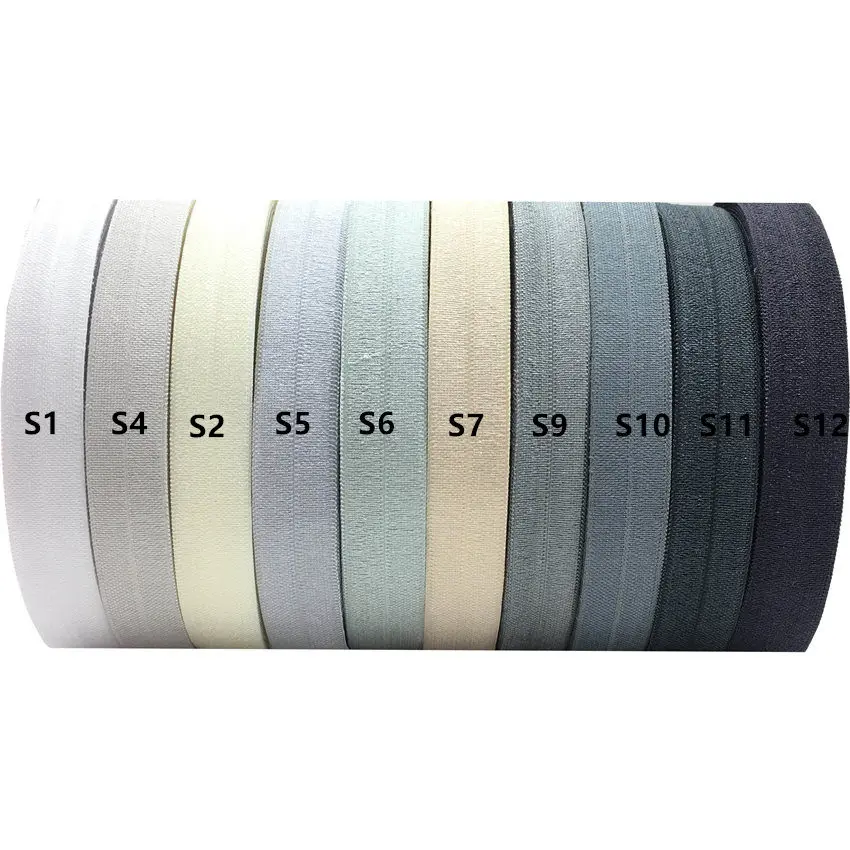 50/100Yards Solid Color Cheap Shiny Fold Over Elastic Plain FOE Spandex Band Hair Tie DIY Head Wear Gift Packaging Wrapping