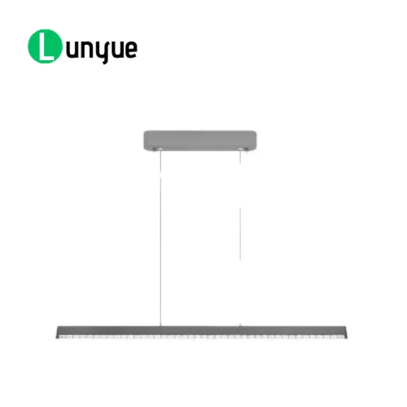 Slim Gray Aluminum Acrylic Chandelier Modern Pendant Light Custom Veneer Ceiling Lamp for Cafe Office Home Decor