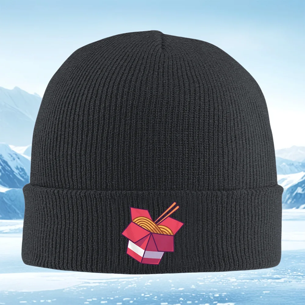 Caja de fideos palillos para llevar comida hombres mujeres Unisex sombrero de punto gorro Jersey gorra invierno térmico cálido Navidad al aire libre Cycli