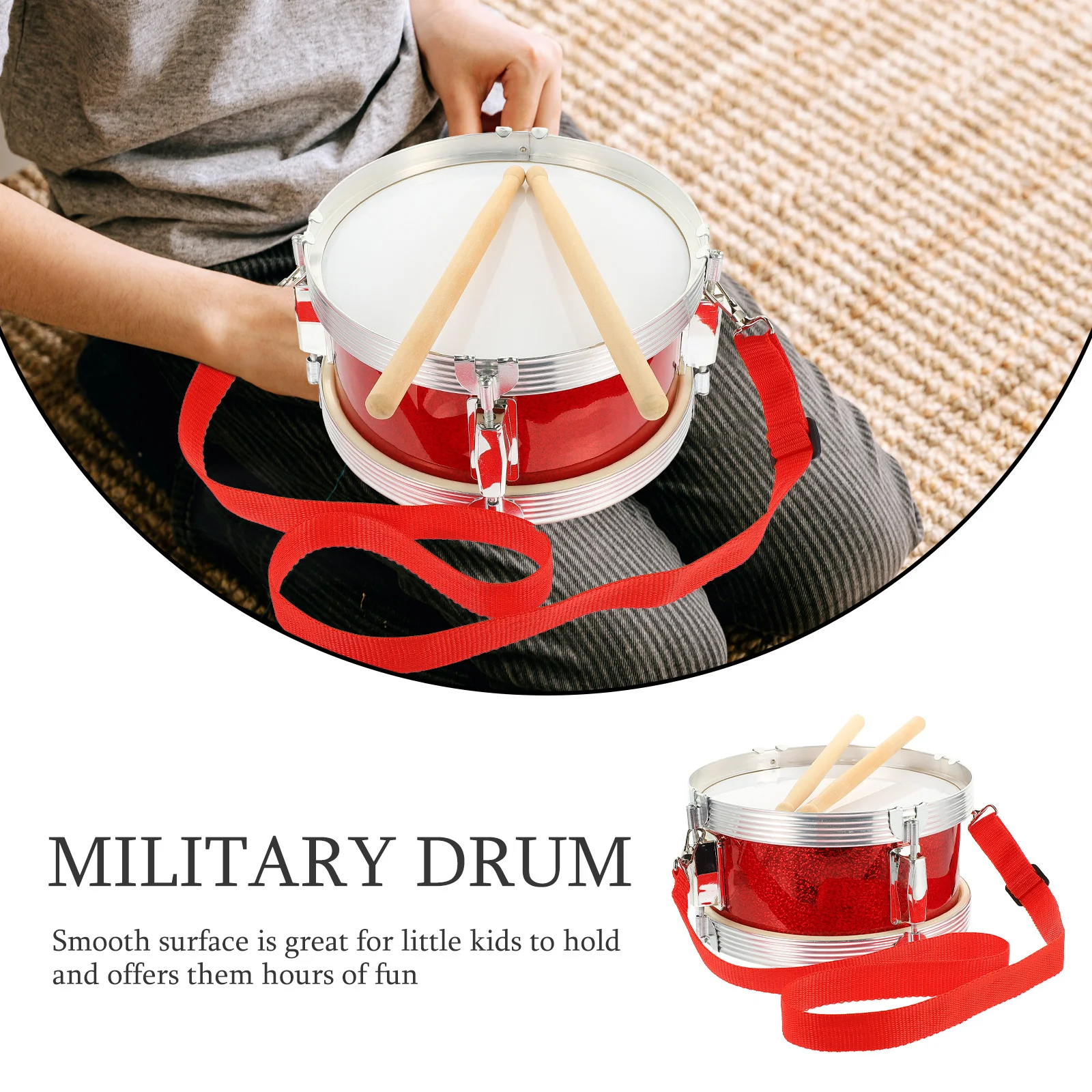 

1Set Snare Drum Military Percussion Instrument Educational Music Instrument Drum Set for Percussion