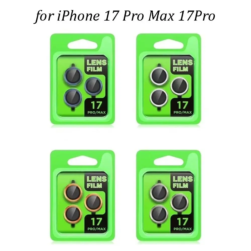 Metal Tempered Glass Lens Protector 3D Full Cover Camera Lens Cover Snap-On Anti-Scratch for iPhone 17Pro/17 Pro Max view 5