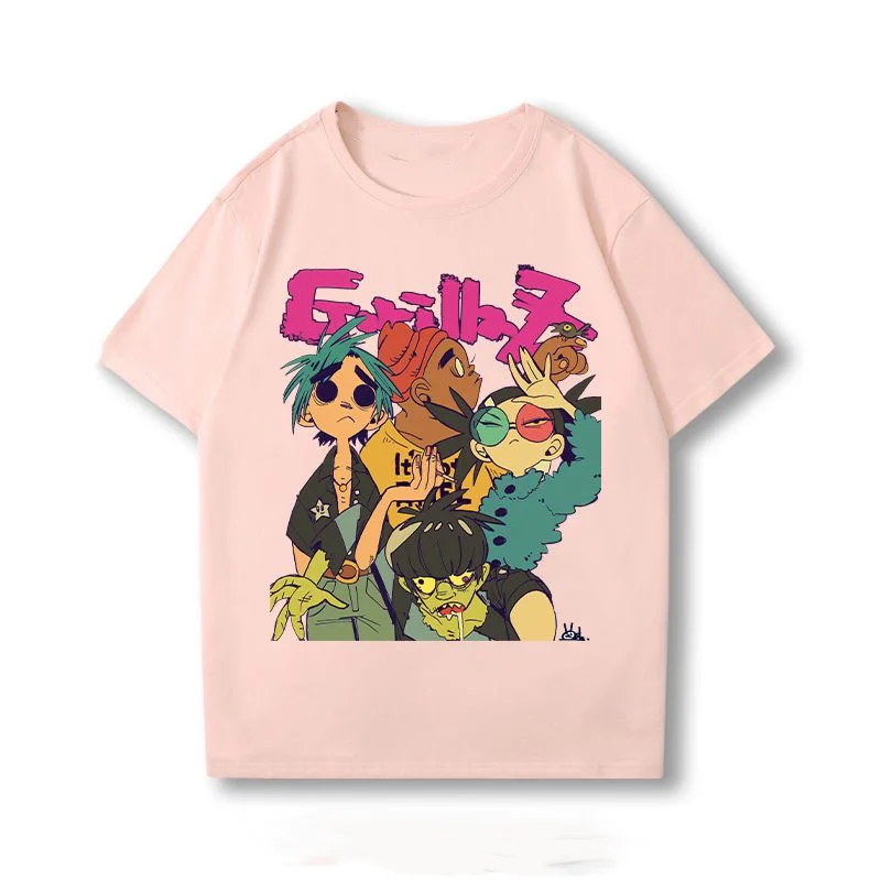 Street Gorillaz Band T-shirt Gorillaz Cute animated character T-shirt Kids/boys/girls T-shirt