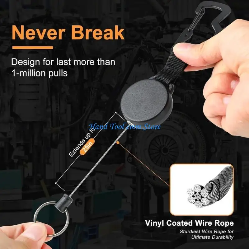 

H37F Professional Retractable Keychain Badges Holder With Carabiner and Builtin Bottle Opener for Everyday Carry