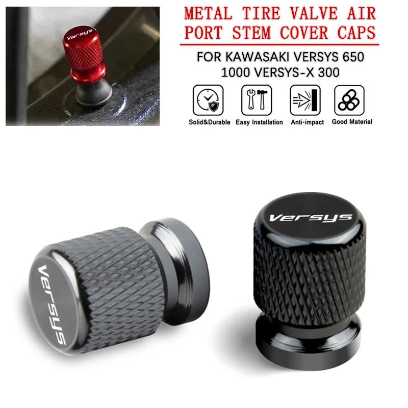 2 Pcs Motorcycle Accessories For Kawasaki Versys 650 1000 Versys-X 300 Aluminum Alloy Tire Valve Air Port Stem Cover Caps