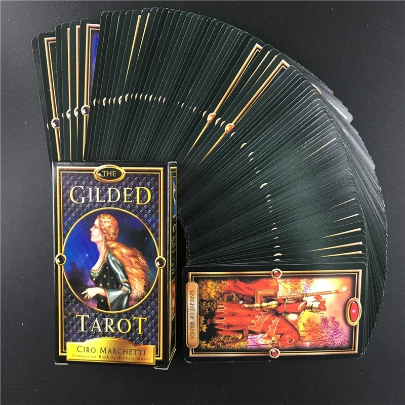 The Gilded Tarot Card Deck Board Cards English Edition Mysterious Tarot Board Game Family Party Cards Game Entertainment