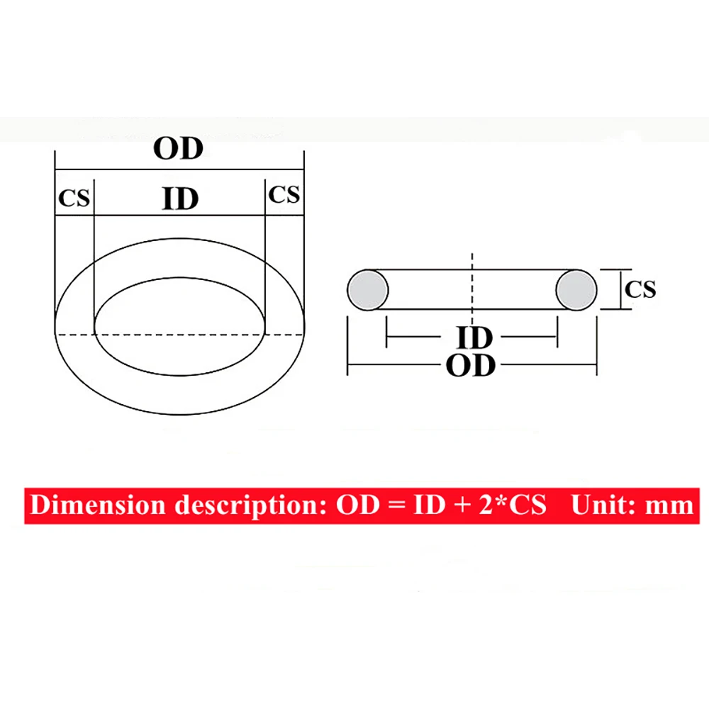 VMQ Silicone O-Ring Food Grade Plumbing Gasket Oil And High Temperature Resistant Insulated Washer CS 1mm 1.5mm 2mm OD 3 ~ 60mm